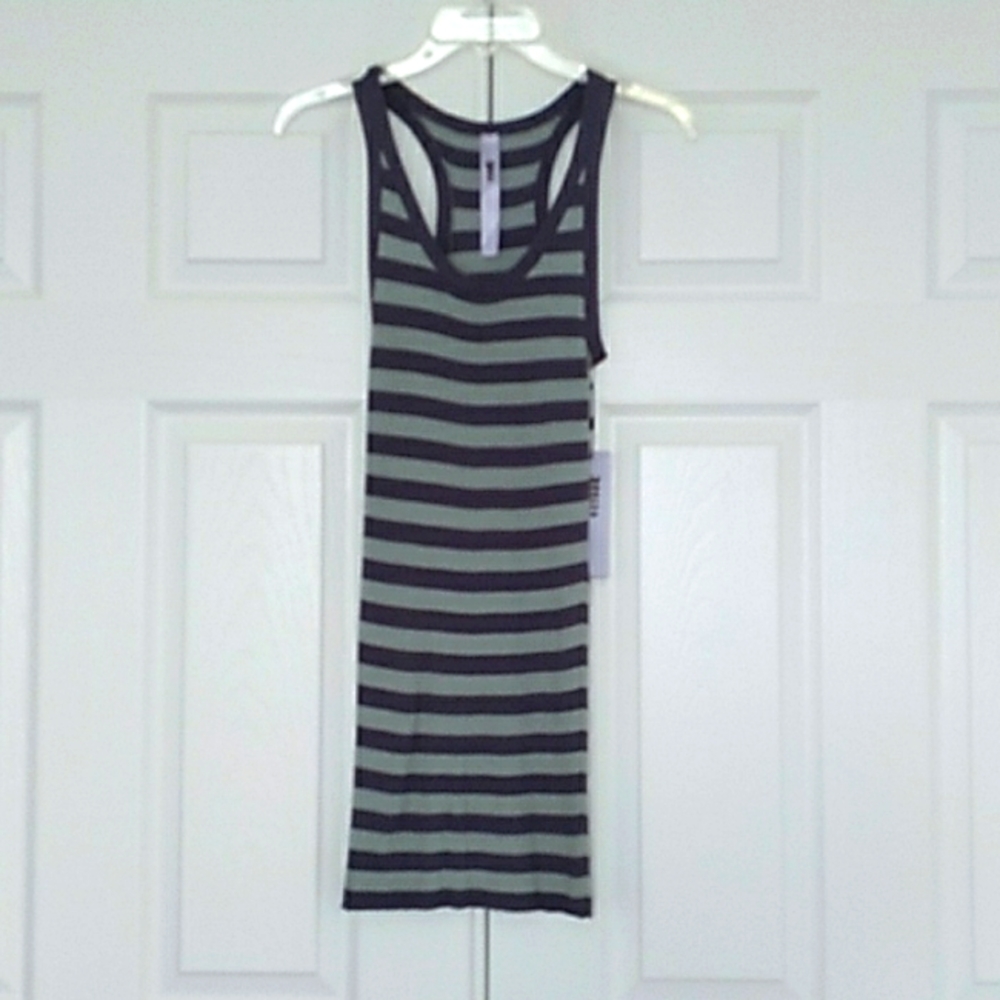 Wilt Bluberry Stripe Ribbed Cotton Tank Top